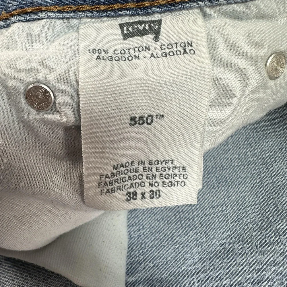 Levis 550 Jeans Mens 38x30‎ Blue Denim Relaxed Fit Tapered Leg Light Wash Y2K